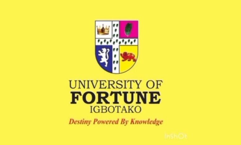 University of Fortune releases 2026/2027 school fees, announces student welfare packages University of Fortune releases 2026/2027 school fees, announces student welfare packages