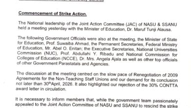 SSANU, NASU embark on total strike from May 1