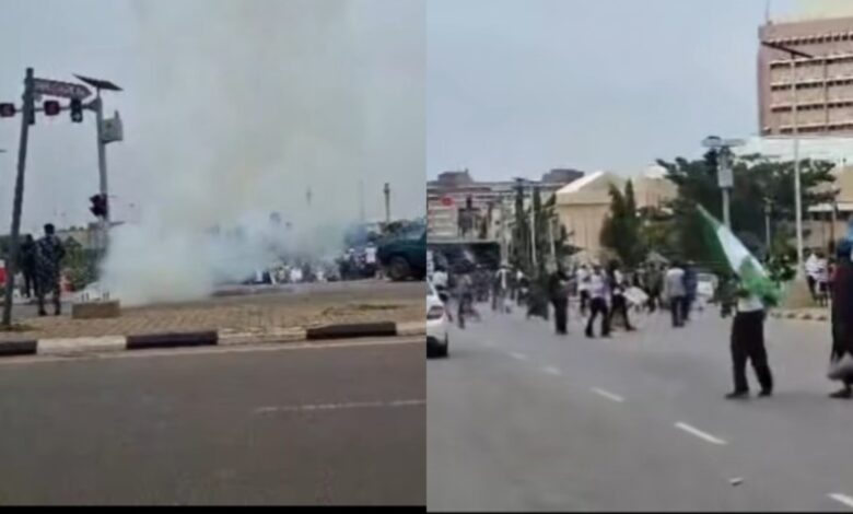 June 12: Police fire tear gas at protesters, journalists in Abuja June 12: Police fire tear gas at protesters, journalists in Abuja