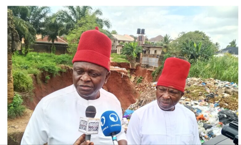 Umeh begs Nigerian govt to declare Anambra Central ecological disaster zone as erosion swallows houses Umeh begs Nigerian govt to declare Anambra Central ecological disaster zone as erosion swallows houses